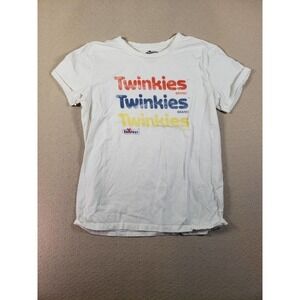 Hostess Shirt Women Medium White Short Sleeve Crew Neck Graphic Print Casual Tee